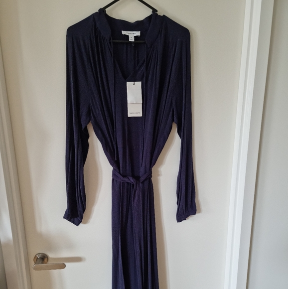 David Jones Navy Crepe Midi Dress 